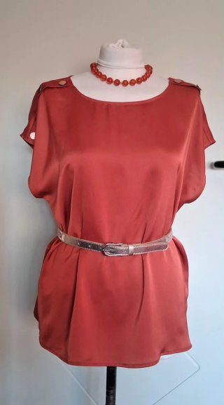 Blusa donna raso color ruggine