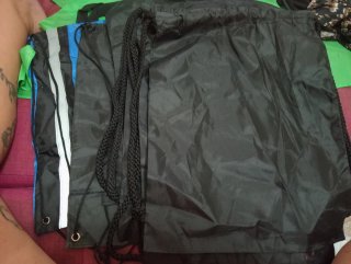 Mochilas de tela azul y gris y negro Por solo 1€