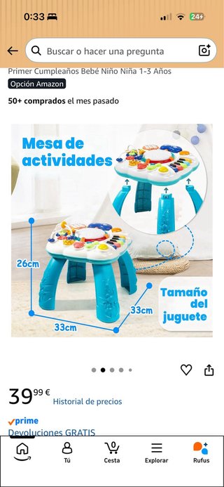 Mesa de actividades musical para bebés