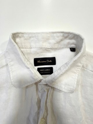 Massimo Dutti Camisa Blanca Lino – Talla L