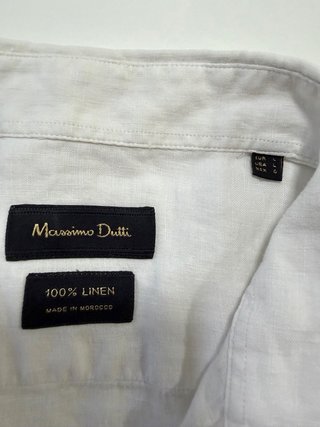Massimo Dutti Camisa Blanca Lino – Talla L