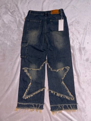 Pantalones Y2K anchos con estrellas