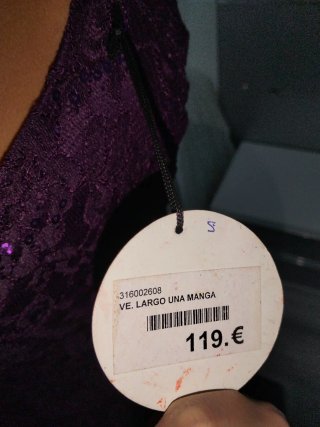 Vestido fiesta morado lentejuelas
