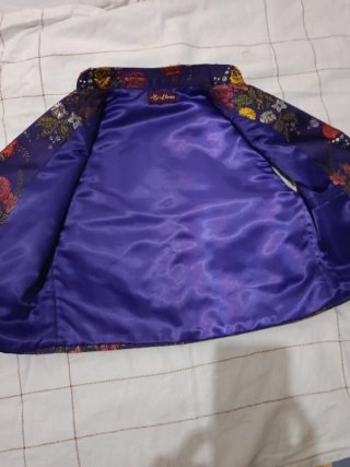 Traje de Fallero Morado y pantalón negro saraguell