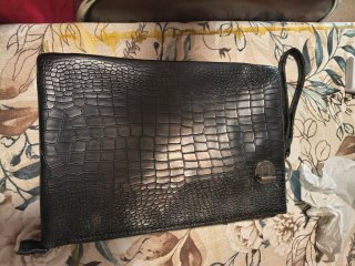Cartera Piel Cocodrilo Negra y Marrón676770860