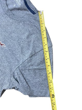 Camiseta Hollister gris logo bordado
