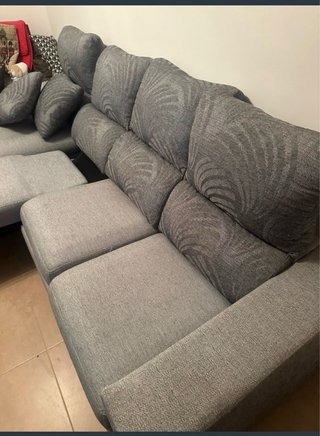 Sofá chaise longue extensible gris