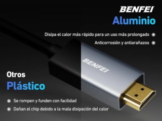 Cable BENFEI DisplayPort a HDMI 4K 1.8M 24 Kilates