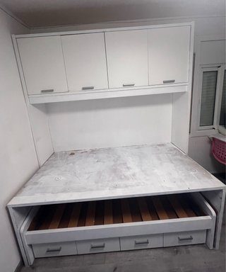 Cama nido blanca 90x190 con armarios