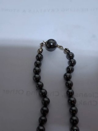 Collar Hematita Natural con Colgante Plata 925