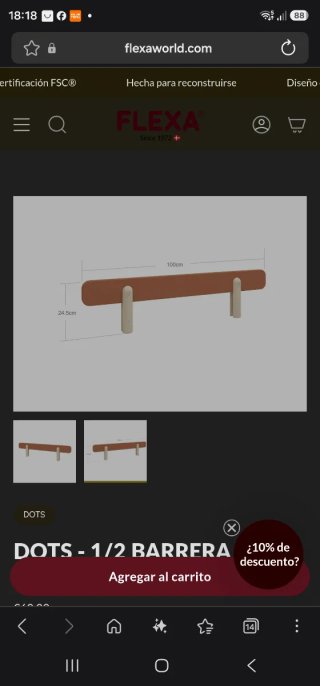 Barrera de cama de madera Flexa