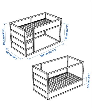 Cama infantil IKEA Kura reversible