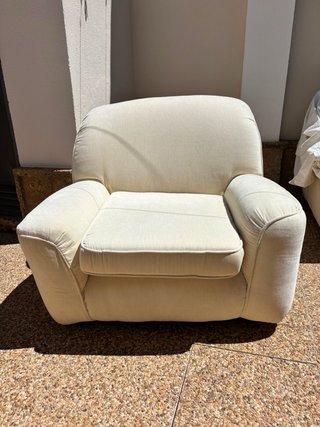 Sillón beige de tela juego de 2