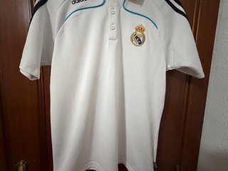 Polo Real Madrid Adidas Hombre Blanco