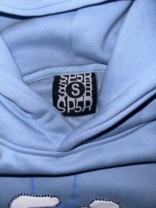 Sudadera Sp5der Azul con Diamantes