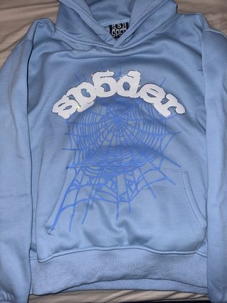 Sudadera Sp5der Azul con Diamantes