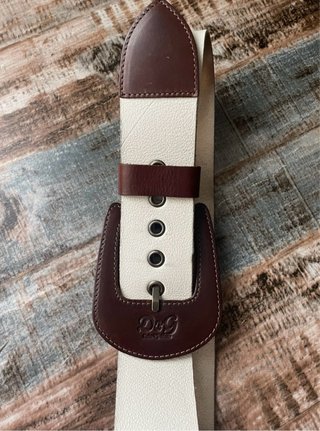 Cinturón Y2K Dolce & Gabbana Marrón/Blanco Talla L
