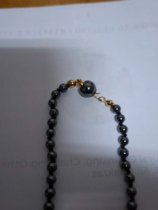 Collar de Hematita Natural con Colgante