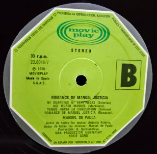 LP Manuel de Paula - Romance de Manuel Justicia