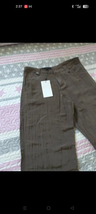 Pantalón Zara Marrón Satinado