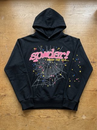 Sudadera Sp5der Negra con Telaraña