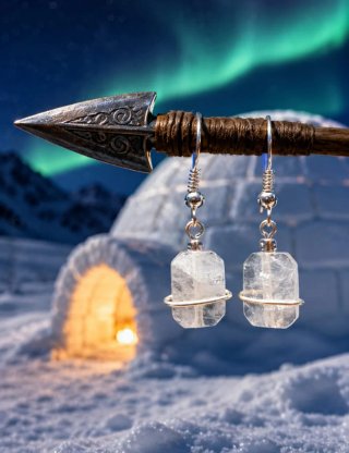 Pendientes Cuarzo Blanco y Plata