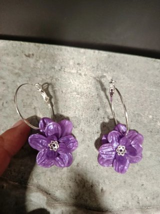 Pendientes Flores Arcilla Polimérica Dorados