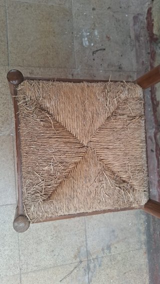 Silla rústica madera y enea