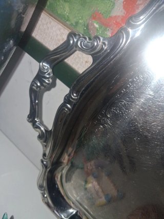 Vassoio antico acciaio inox stile edoardiano