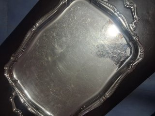 Vassoio antico acciaio inox stile edoardiano