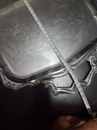 Vassoio antico acciaio inox stile edoardiano