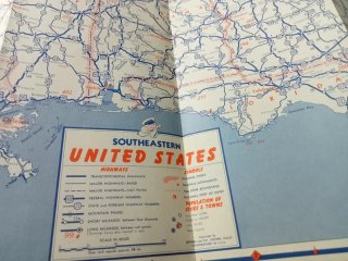Bonito, Curioso y Antiguo Mapa Carreteras de U.S.A