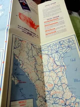 Bonito, Curioso y Antiguo Mapa Carreteras de U.S.A