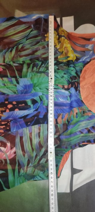 Vestido floral S/M verde y multicolor