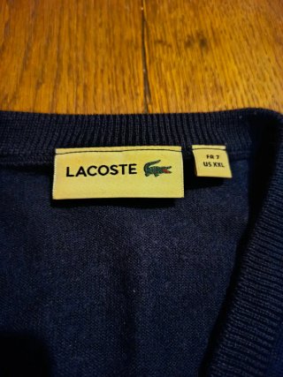Jersey Lacoste Azul Marino Cuello Pico