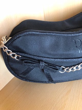 Neceser Dior Negro con Cadena y Lazo