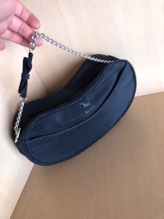 Neceser Dior Negro con Cadena y Lazo