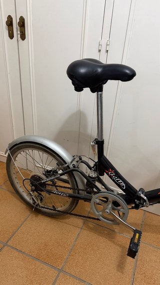 Bicicleta Plegable Plata y Negra