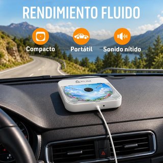 KLIM Reproductor CD Coche USB AUX Antichoque