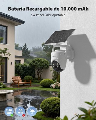 COCOCAM 4K 8MP Camara Ext. 2.4GHz Solar 10000mAh
