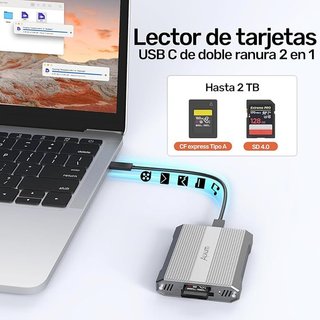 Alxum Lector de Tarjetas de Doble Ranura 10 Gbps