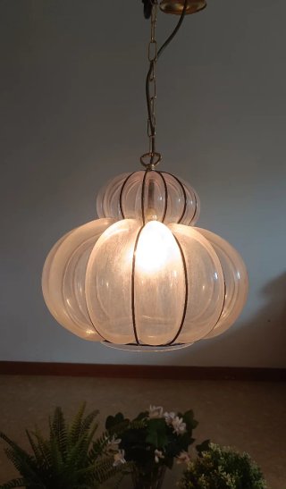 Murano Lampada  Zucca Soffiato in gabbia New