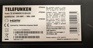Alimentatore TV Vestel 17IPS11 Telefunken TE32160B
