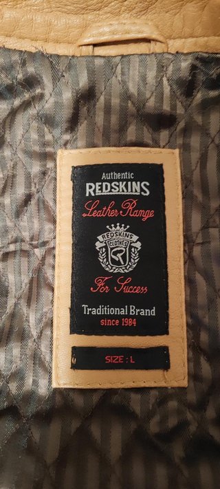 Chaqueta Cuero Redskins Talla L Marrón