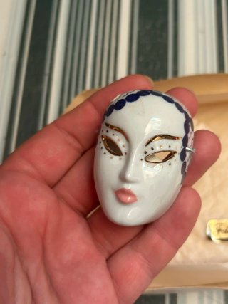 Conjunto de 3 mini máscaras decorativas cerámica