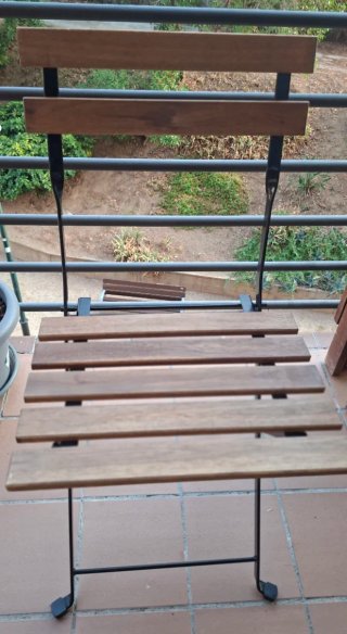 2 Sillas de Madera y Metal para Jardín