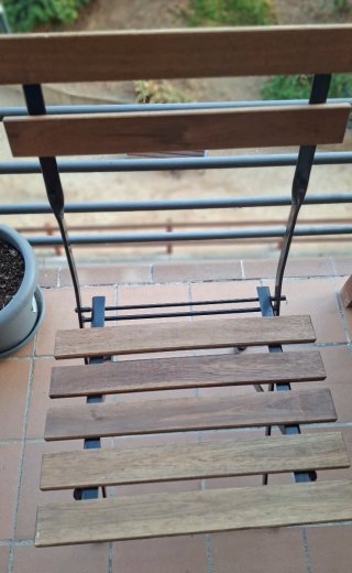 2 Sillas de Madera y Metal para Jardín