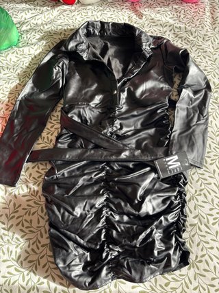 Vestido polipiel M. LOPEZ negro