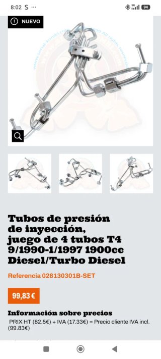 Tubos de inyección VW T4 1.9D