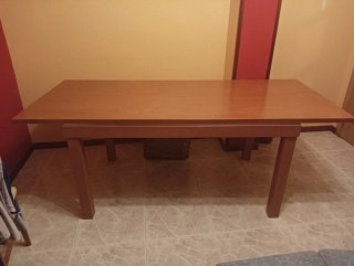 Mesa de Salón Extensible Madera Marrón 1.45-2.05m